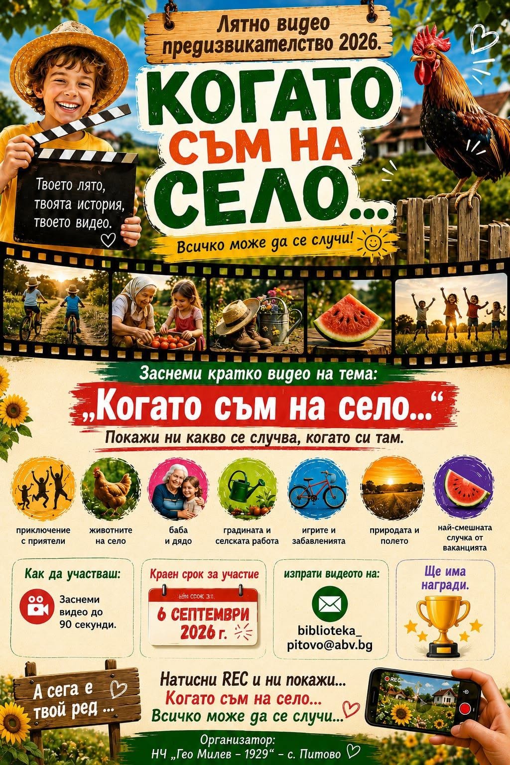 Плакат ''Когато съм на село''