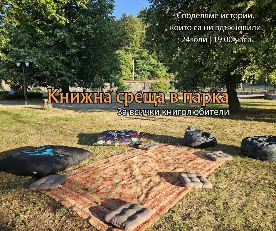 Плакат за книжна среща в парка