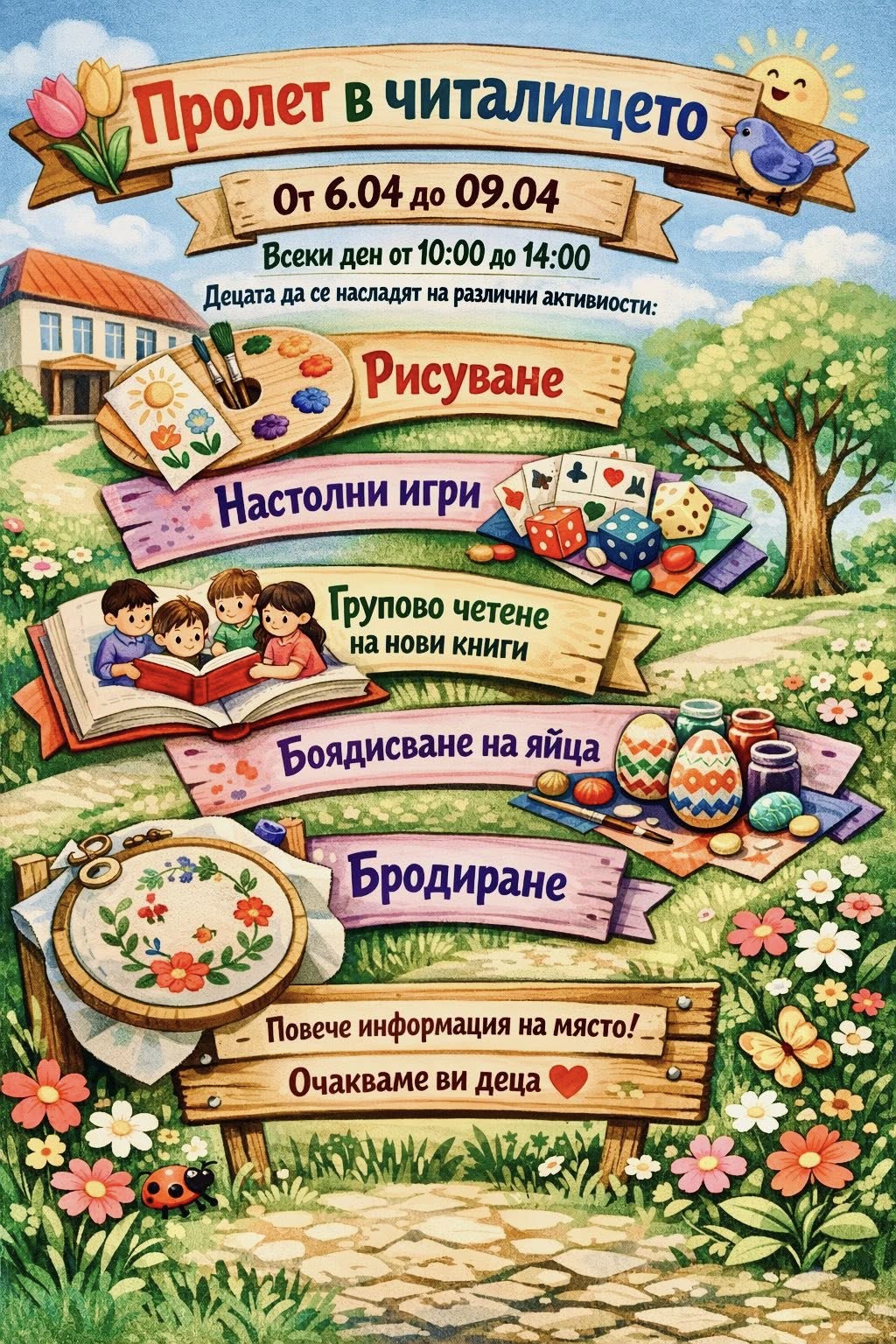 Плакат ''Пролет в читалището''